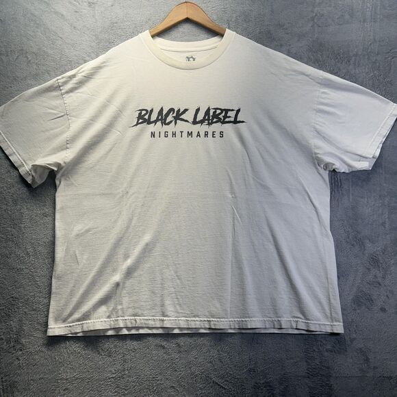 Unknown Other - Black Label Nightmares Shirt Mens 3XL White Graphic Tee Short‎ Sleeve Streetwear